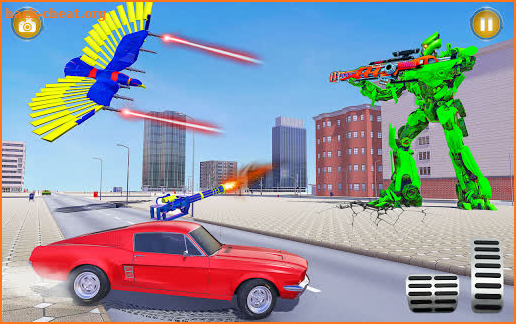 Flying Police Eagle Robot Transform Shooting Games screenshot
