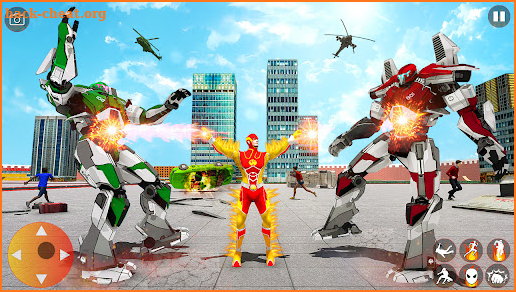 Flying Police Fire Robot Super Hero Flame Battle screenshot