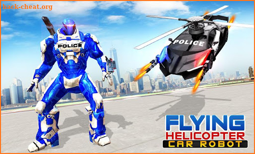 Flying Police Helicopter Car Transform Robot Games screenshot