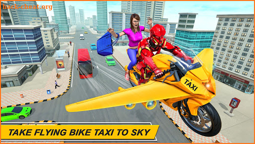 Flying Robot Bike Taxi Simulator-Bike Driving Game screenshot