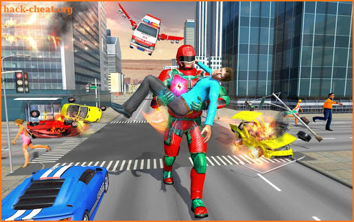 Flying Robot Rope Speed Hero - Rescue Mission screenshot