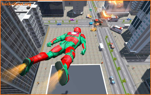 Flying Robot Rope Speed Hero - Rescue Mission screenshot