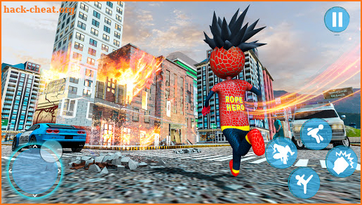 Flying Rope Hero Stickman Game - Grand Crime City screenshot