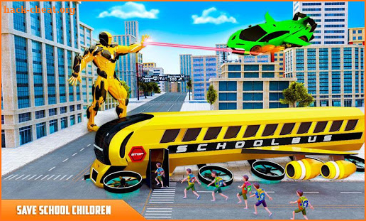 Flying School Bus Transform Robot Games screenshot