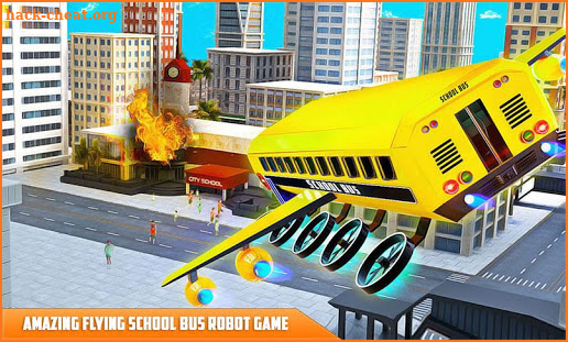 Flying School Bus Transform Robot Games screenshot