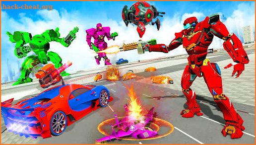 Flying Snake Robot Car Games screenshot