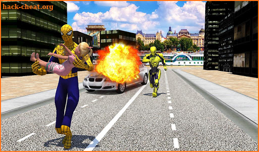 Flying spider crime city rescue game screenshot