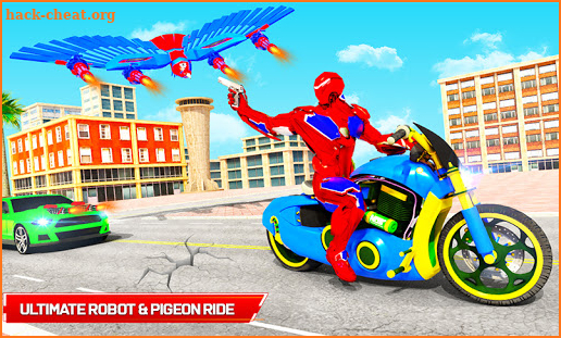 Flying Spy Pigeon Robot Transform Bike Robot Games screenshot