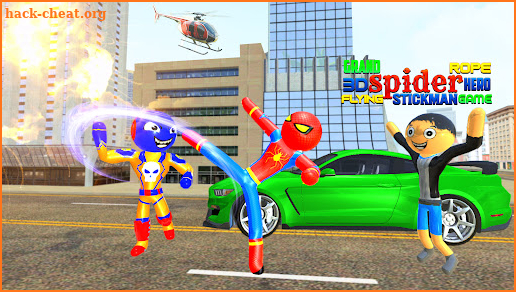 Flying stickman superhero fight screenshot