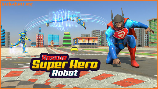 Flying Superhero Robot Rescue - War Robot Games screenshot