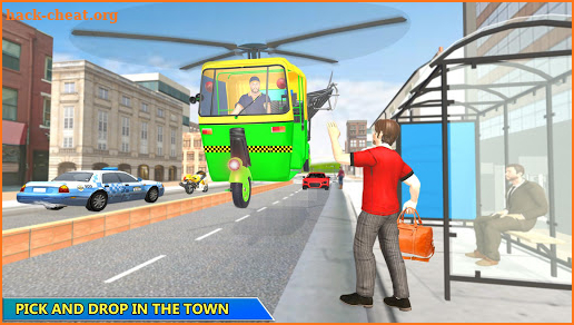 Flying Tuk Tuk Auto Rickshaw Driver : Taxi Games screenshot