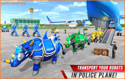 Flying US Police Rhino Robot Car Games screenshot