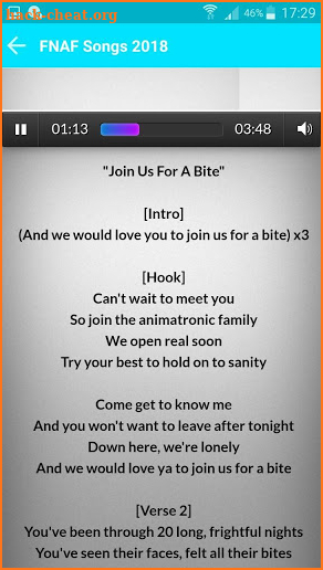 FNAF 1234 Songs & Lyrics screenshot