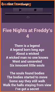 FNAF Songs 1 2 3 4 5 6 & Lyrics FULL screenshot