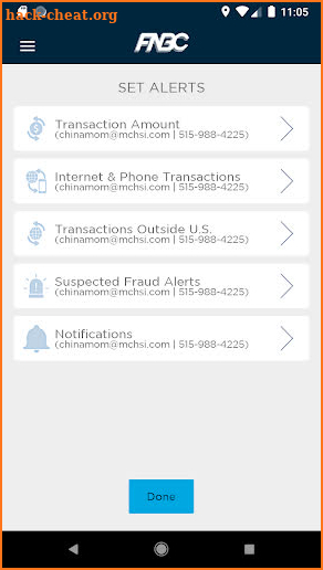 FNBC Debit Card Hub screenshot