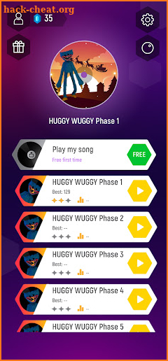 FNF Huggy Wuggy Tiles Hop screenshot