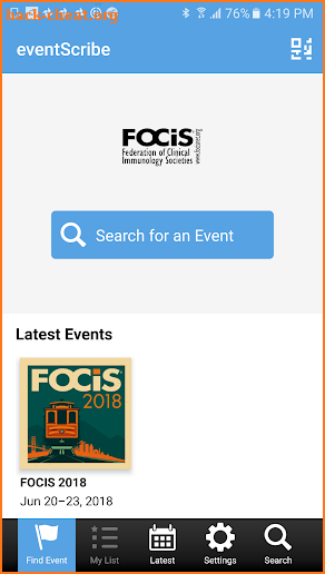 FOCIS Events screenshot