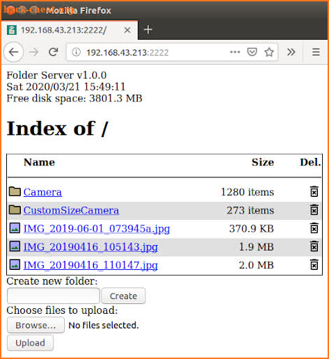 Folder Server - WiFi file access screenshot