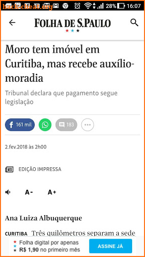 Folha de S.Paulo screenshot
