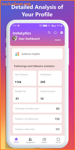 Follower and Unfollower Analytics for Instagram screenshot