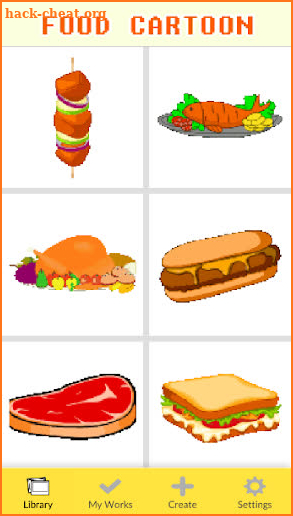 Food Cartoon Coloring By Number - Pixel Art screenshot