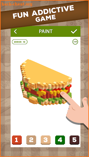 Food Coloring: Pixel Art by Number screenshot