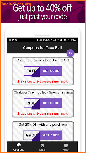 Food Coupons for Taco Bell screenshot