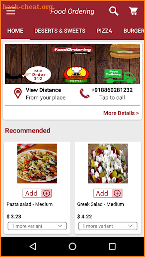 Food Ordering - Restaurant App Demo screenshot