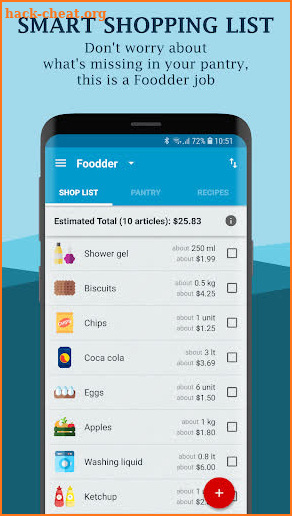 Foodder - shopping list, pantry, cookbook screenshot