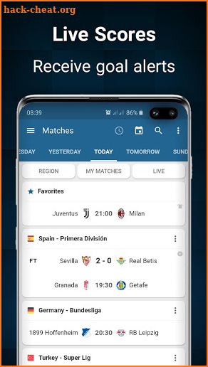 Footba11 - Soccer Live Scores screenshot