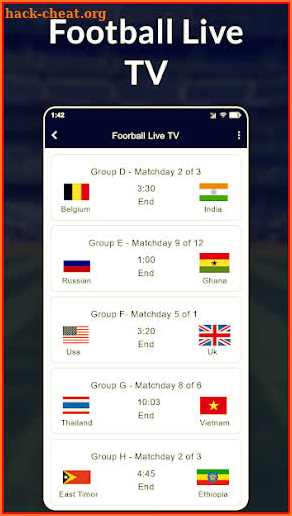 Football Live Score TV- Watch Live Football HD screenshot