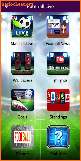 Football live TV streaming screenshot