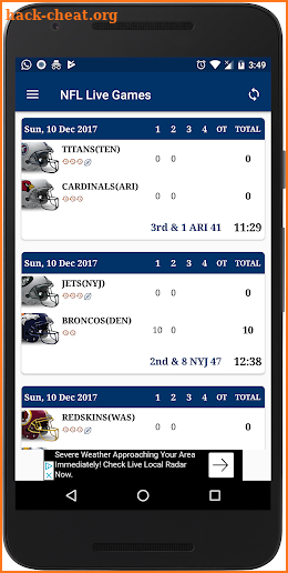 Football NFL Schedule & Scores screenshot