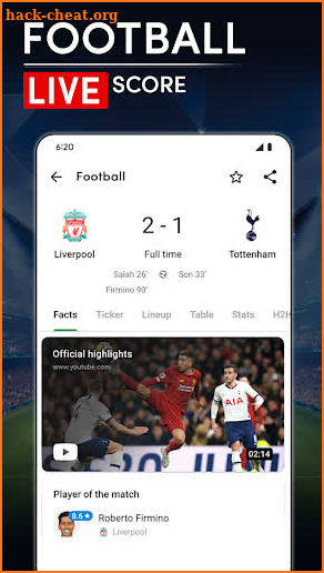 Football Scores Live HD screenshot