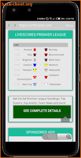 Football Soccer Livescore / Goal by Swiftscores screenshot