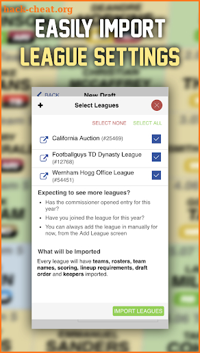 Footballguys Fantasy Football Draft Dominator 2018 screenshot