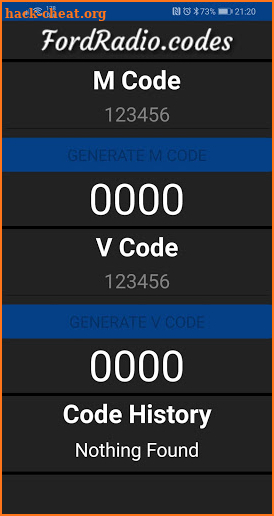 Ford Radio Codes - M & V Serial Radio Unlock Codes screenshot