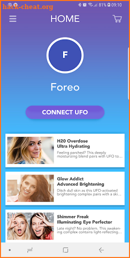 FOREO UFO smart beauty device skin care app screenshot