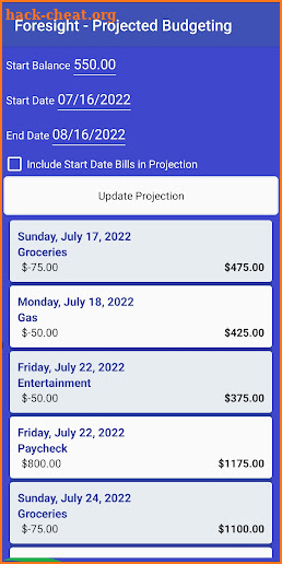 Foresight -Projected Budgeting screenshot
