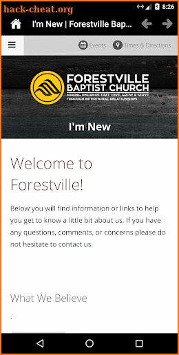 Forestville Baptist Church screenshot