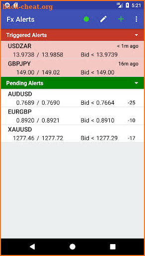 Forex Price Alerts screenshot