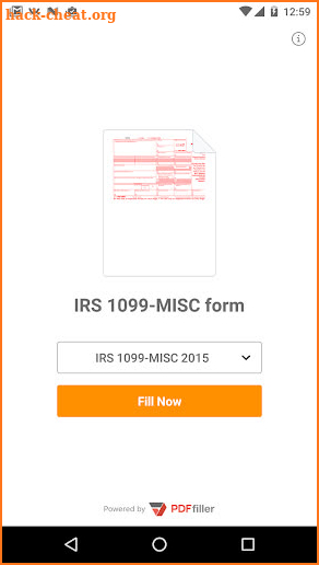 Form 1099 MISC for IRS: Income Tax Return eForm screenshot