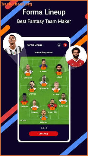 forma lineup - create fantasy team formation screenshot