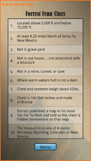 Forrest Fenn Treasure Resource Guide screenshot