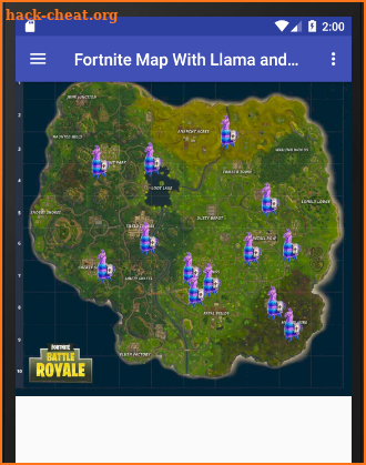 Fortnite Map With Llamas and Chests screenshot