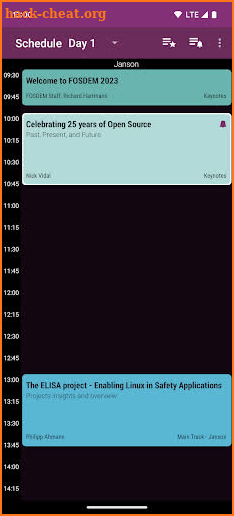 FOSDEM 2023 Schedule screenshot