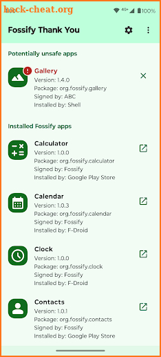 Fossify Thank You screenshot
