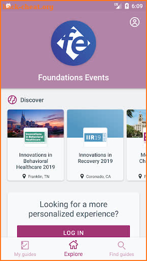 Foundations Events screenshot