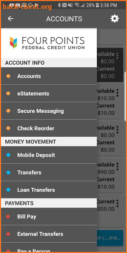 Four Points Federal Credit Union screenshot