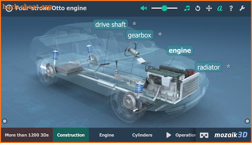 Four-stroke Otto engine educational VR 3D screenshot